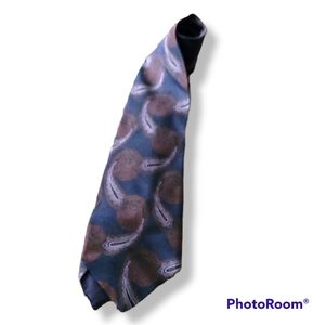 Giorgio Armani Blue Purple Silk Paisley Tie
